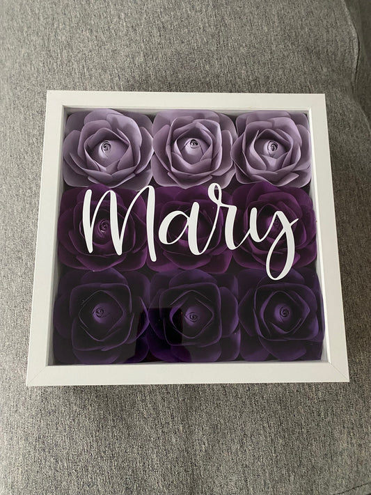 Purple ombré shadow box