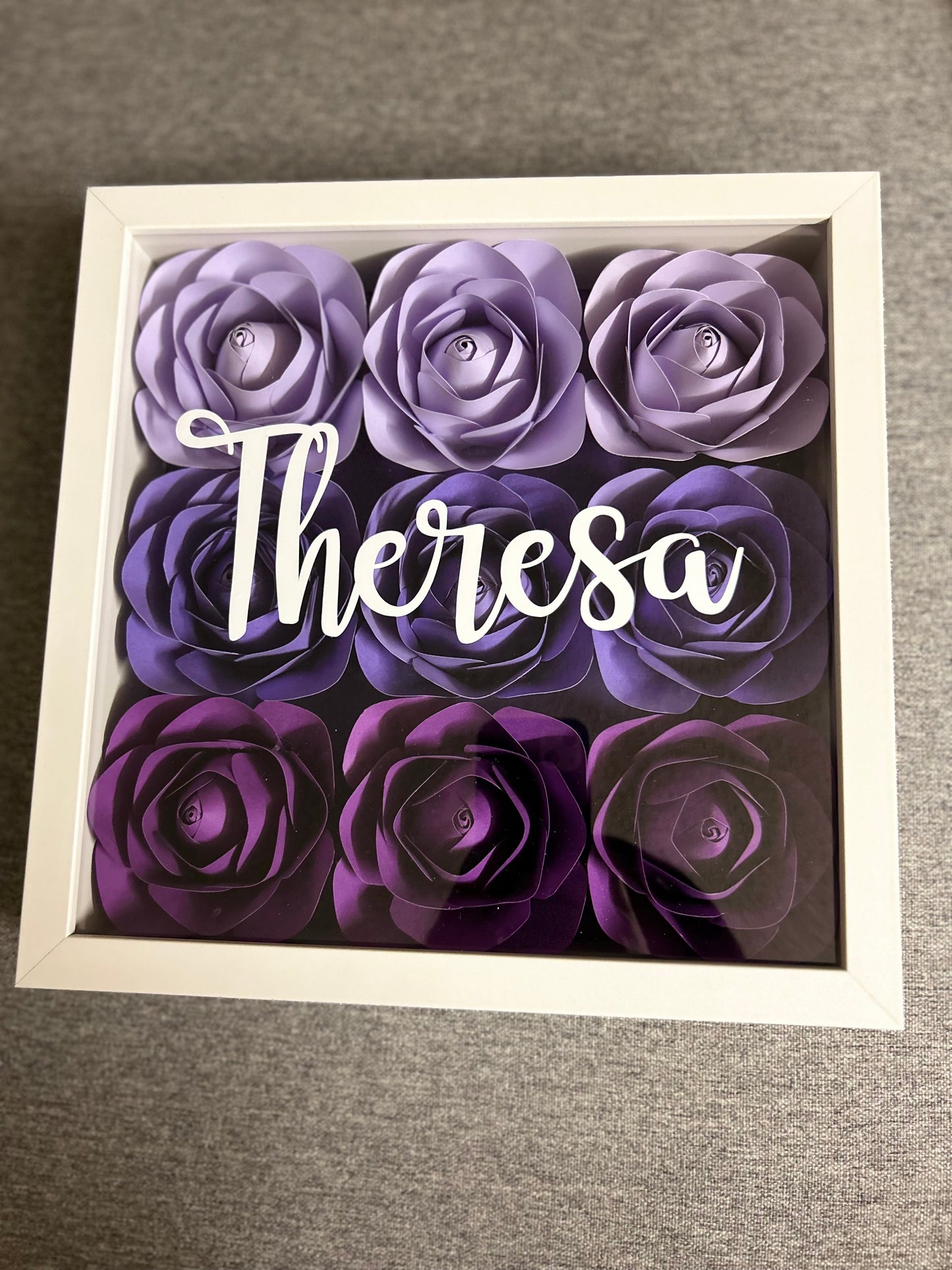 Purple ombré shadow box