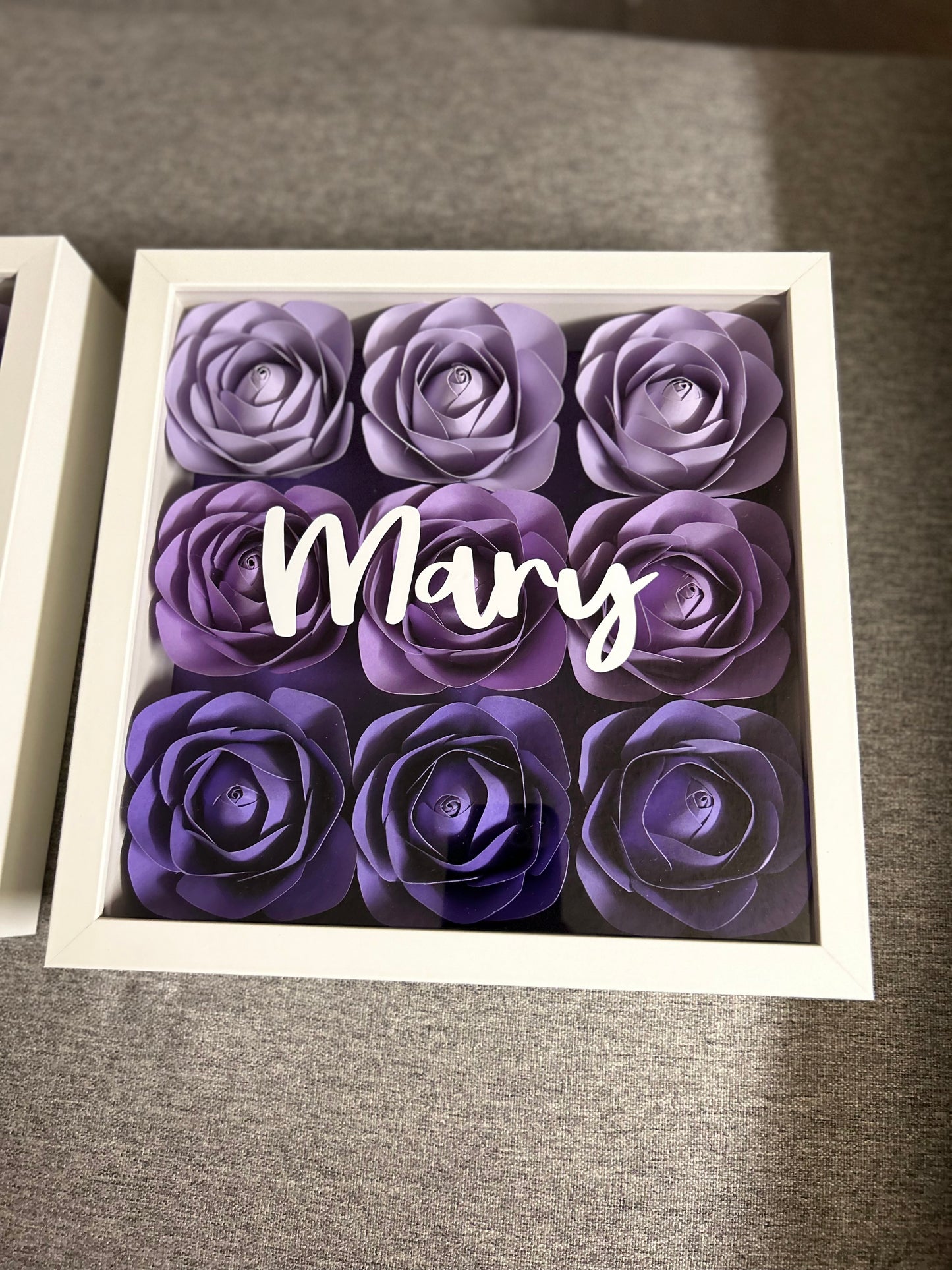 Purple ombré shadow box